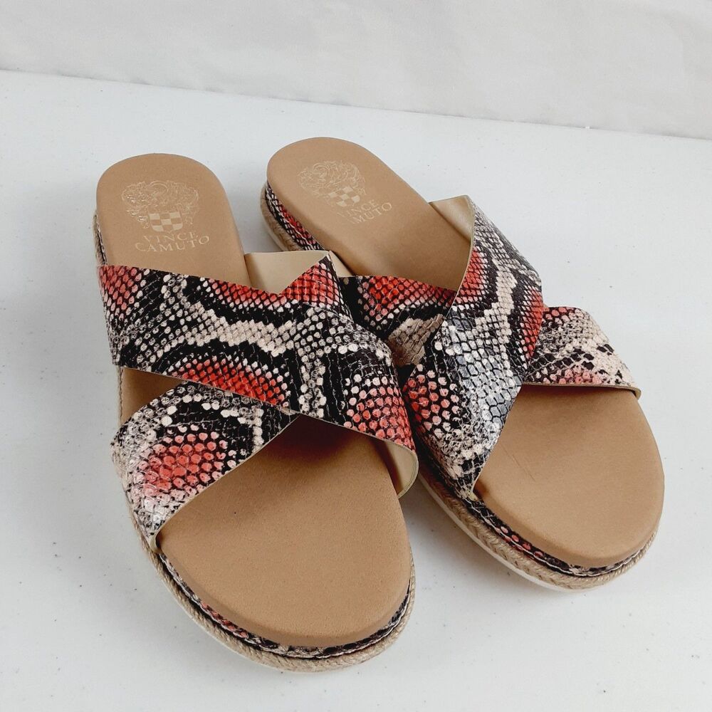 Vince Camuto VC Rickert Womens Size 9M Sandals Snake Print-Soft PU